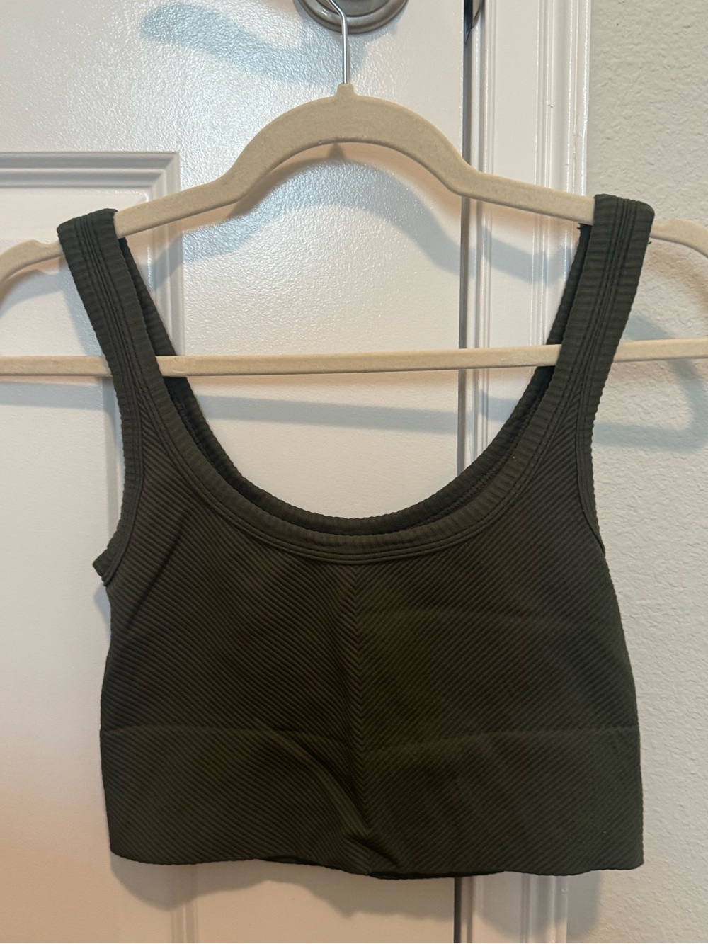 Nikibiki Crop Tank Top in Olive Green